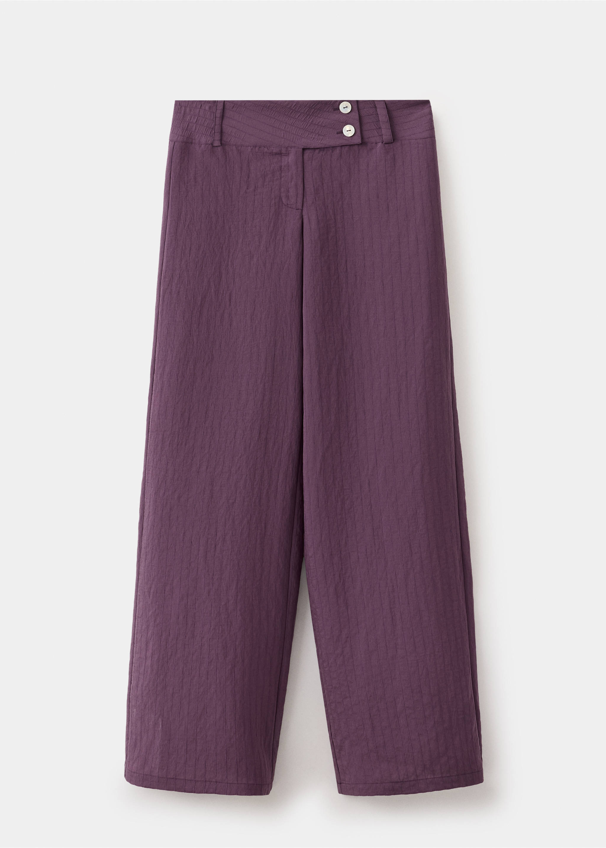 Low waist textured trousers - Article without model, Purple. Ref: 37062538-00.