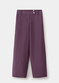 Low waist textured trousers — Purple 5