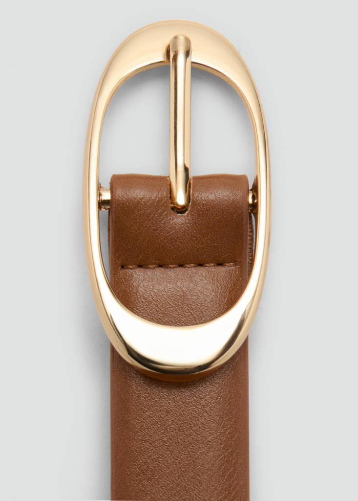 Oval buckle belt — Caramel