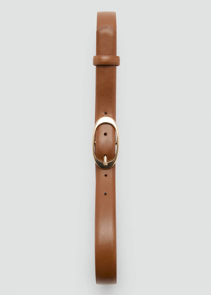 Oval buckle belt — Caramel