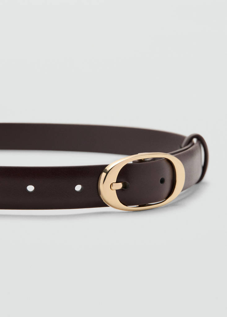 Oval buckle belt — Chocolate