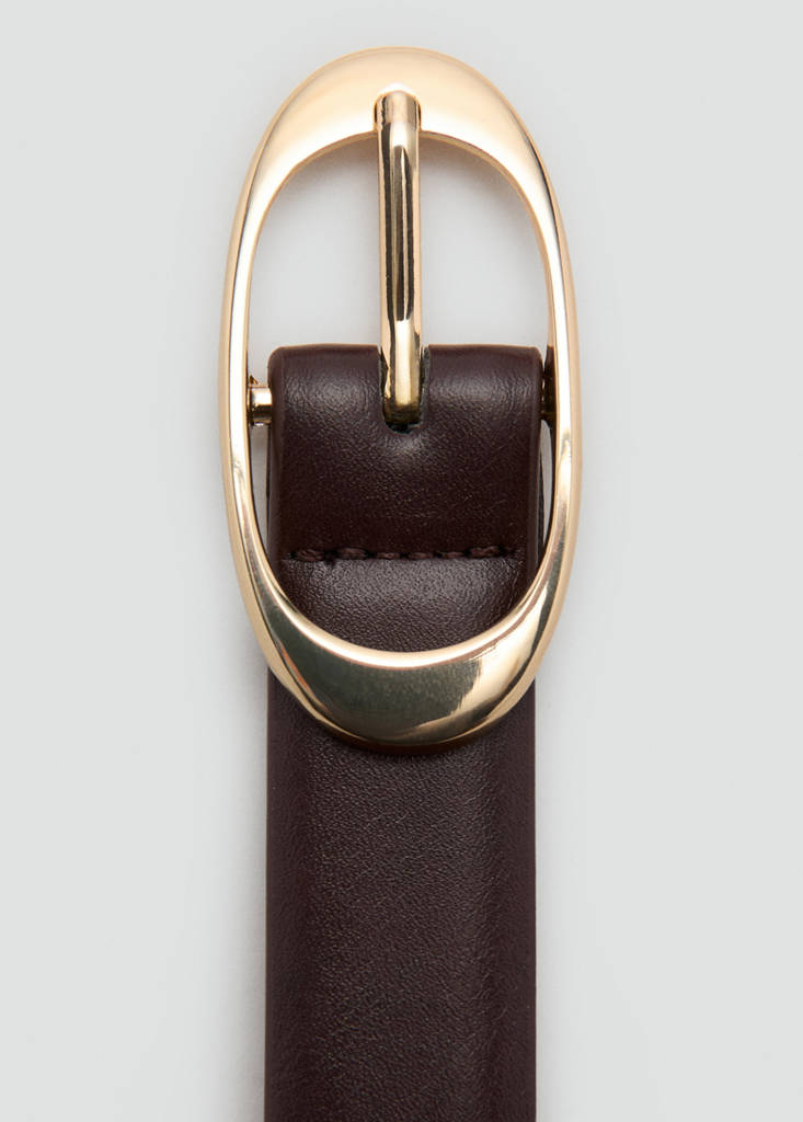 Oval buckle belt — Chocolate