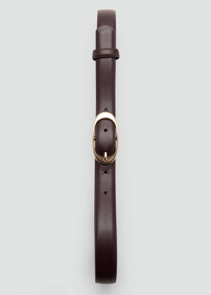 Oval buckle belt — Chocolate