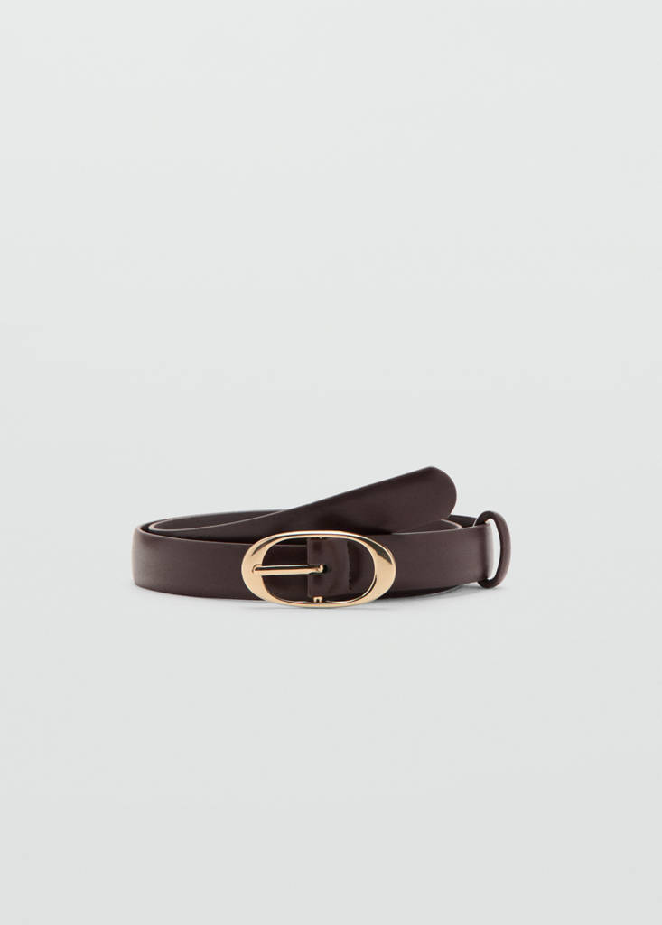 Oval buckle belt — Chocolate