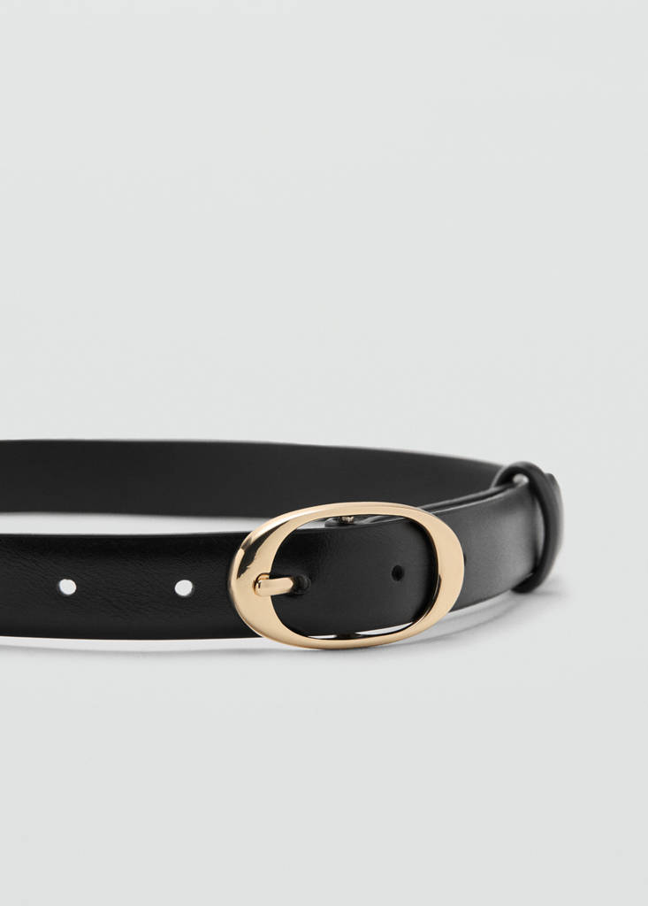 Oval buckle belt — Black