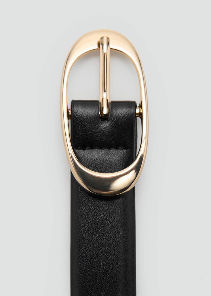 Oval buckle belt — Black