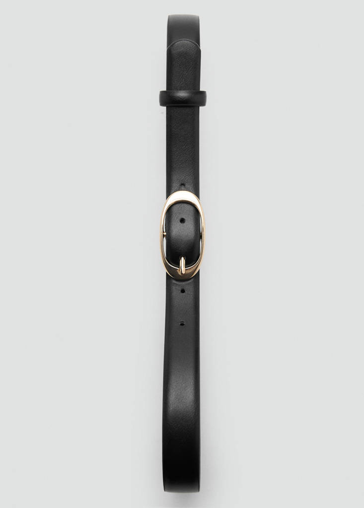 Oval buckle belt — Black