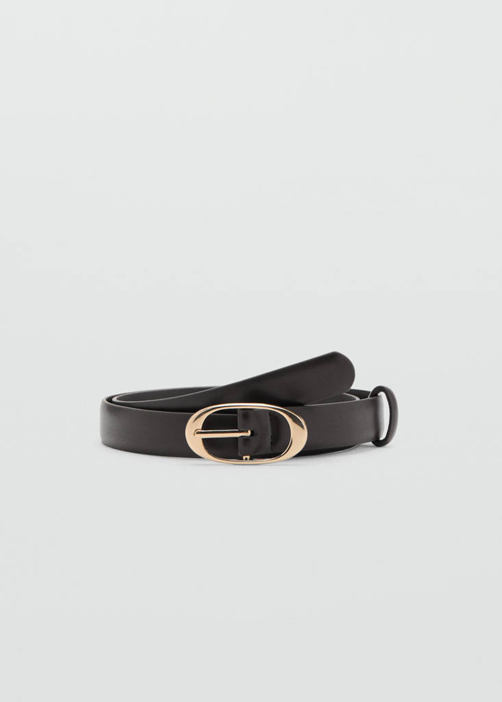 Oval buckle belt — Black