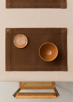 Waxed canvas cotton placemat — Brown 1