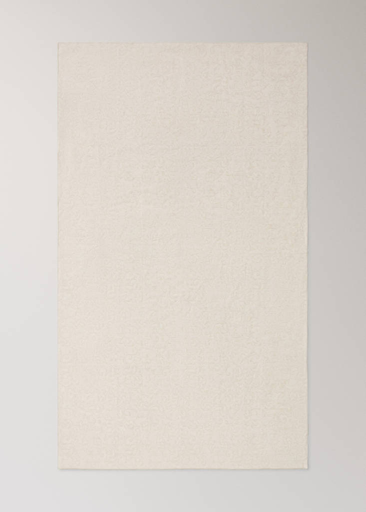 Jacquard resin-coated tablecloth with overlock for 6 to 8 people — Light/Pastel Brown