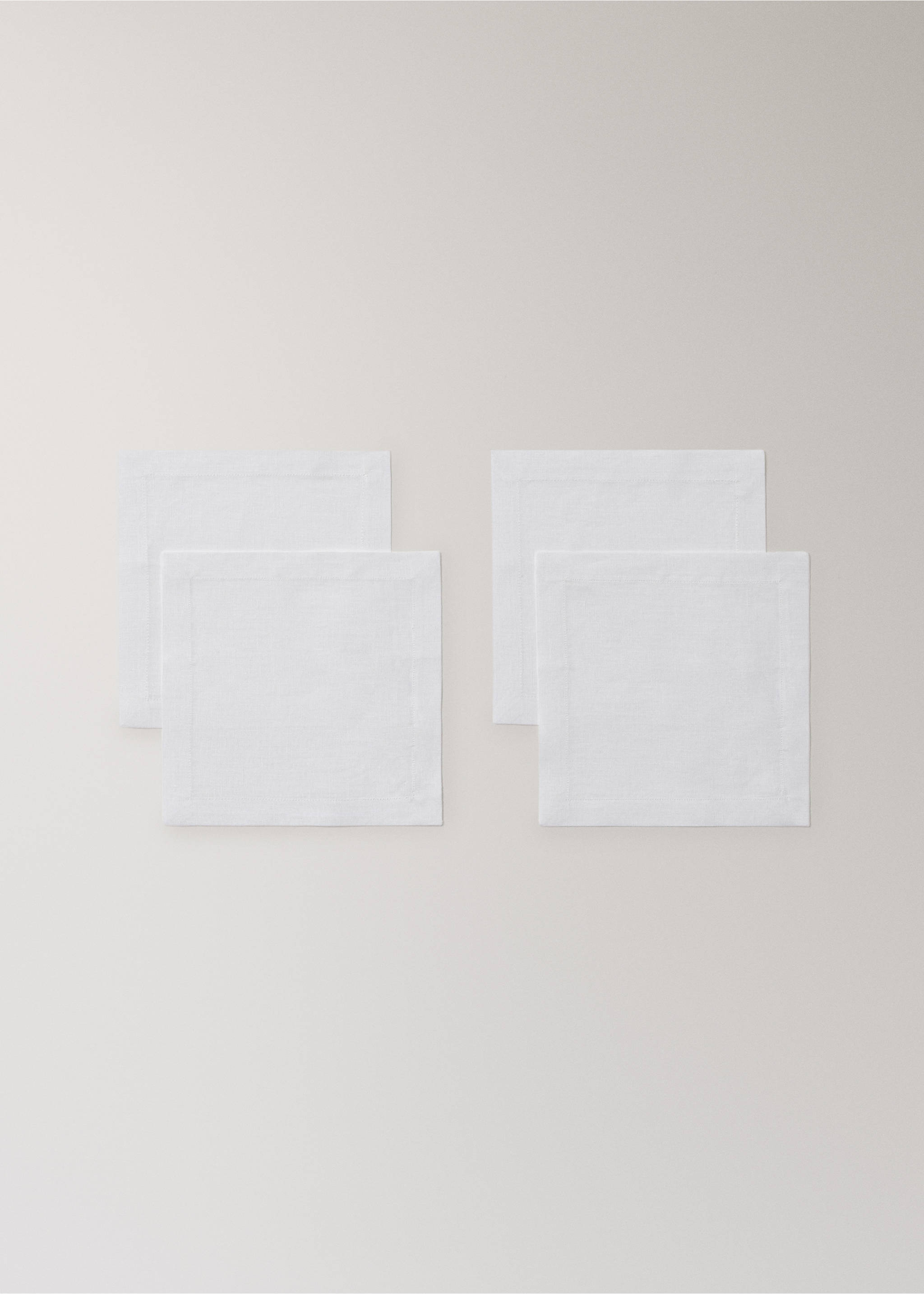 100% linen serviettes 20x20 cm - Details of the article 1, White. Ref: 37062545-00.