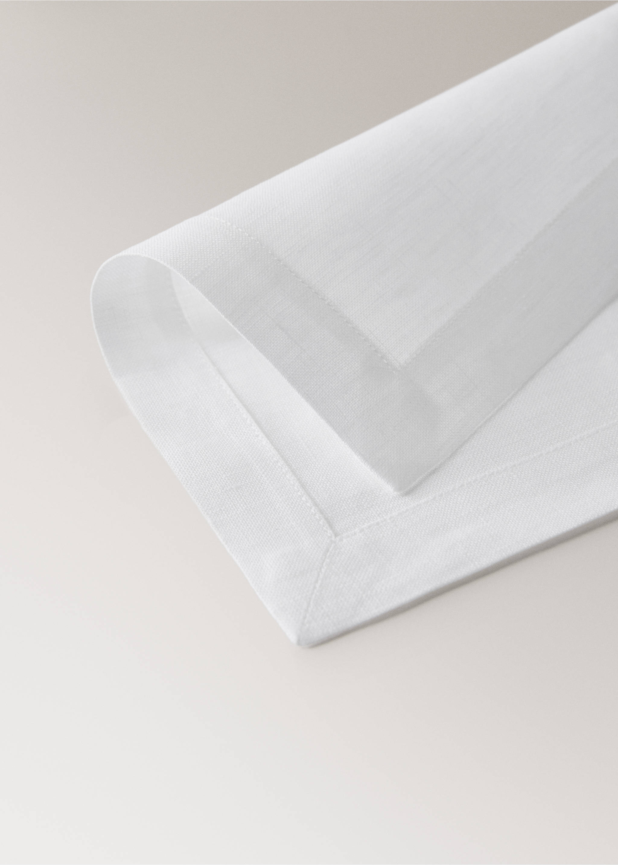 100% linen serviettes 20x20 cm - Details of the article 2, White. Ref: 37062545-00.