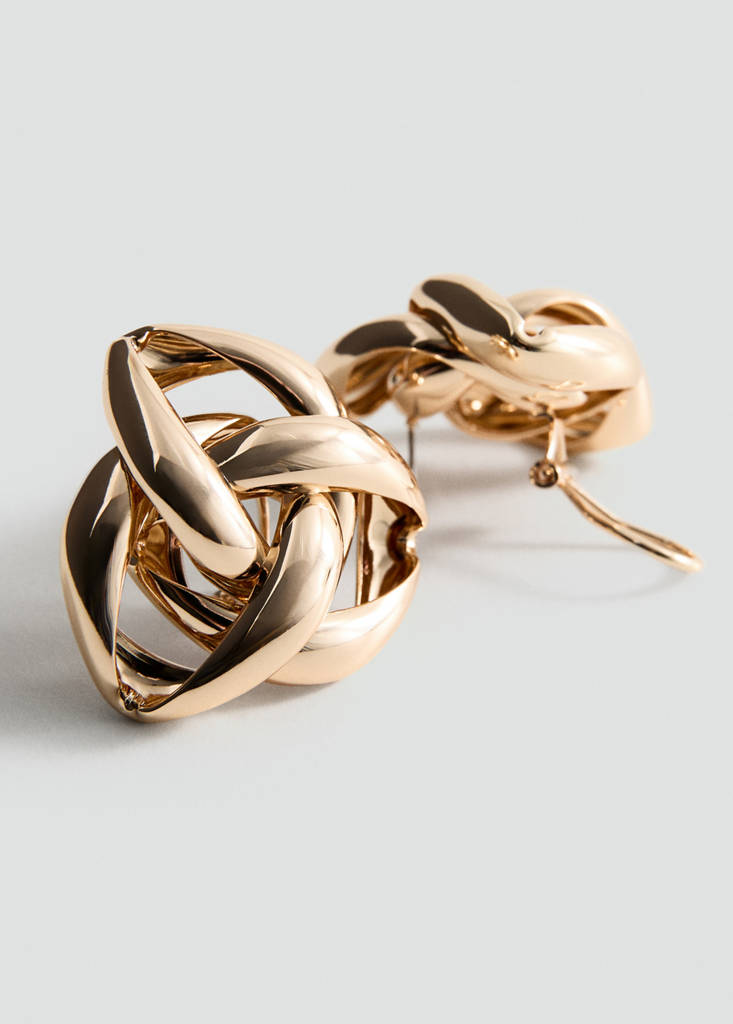 Intertwined knot earrings — Gold