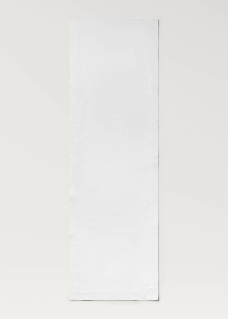 Linen table runner — White