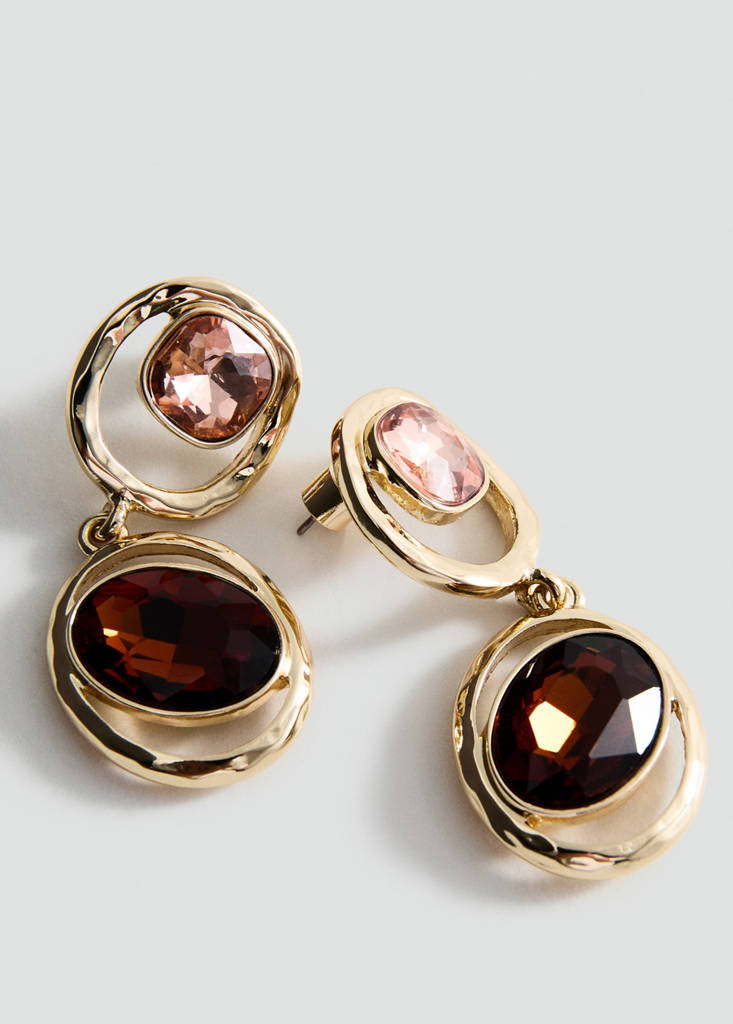Pendant crystals earrings — Gold