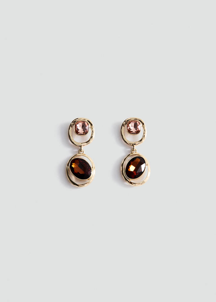 Pendant crystals earrings — Gold