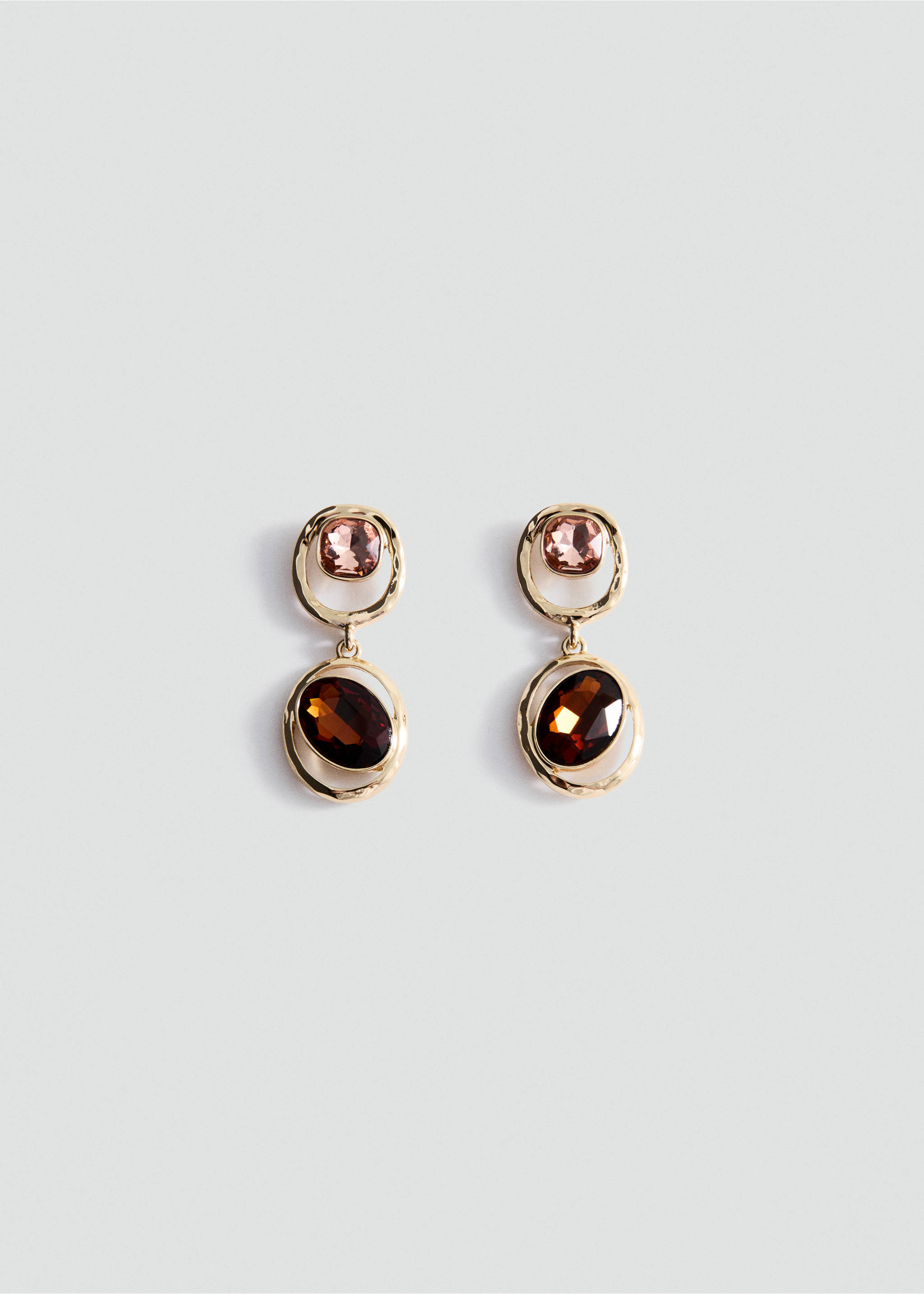 Pendant crystals earrings - Article without model, Gold. Ref: 37062550-00.