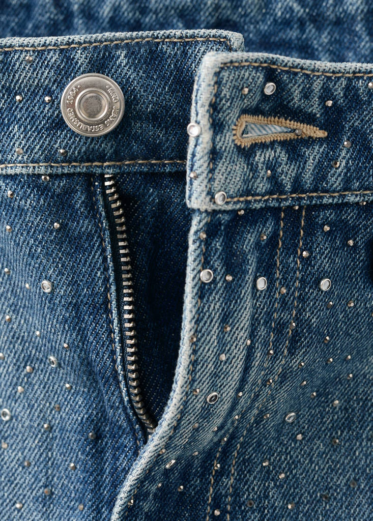 Strass denim skirt — Medium Blue