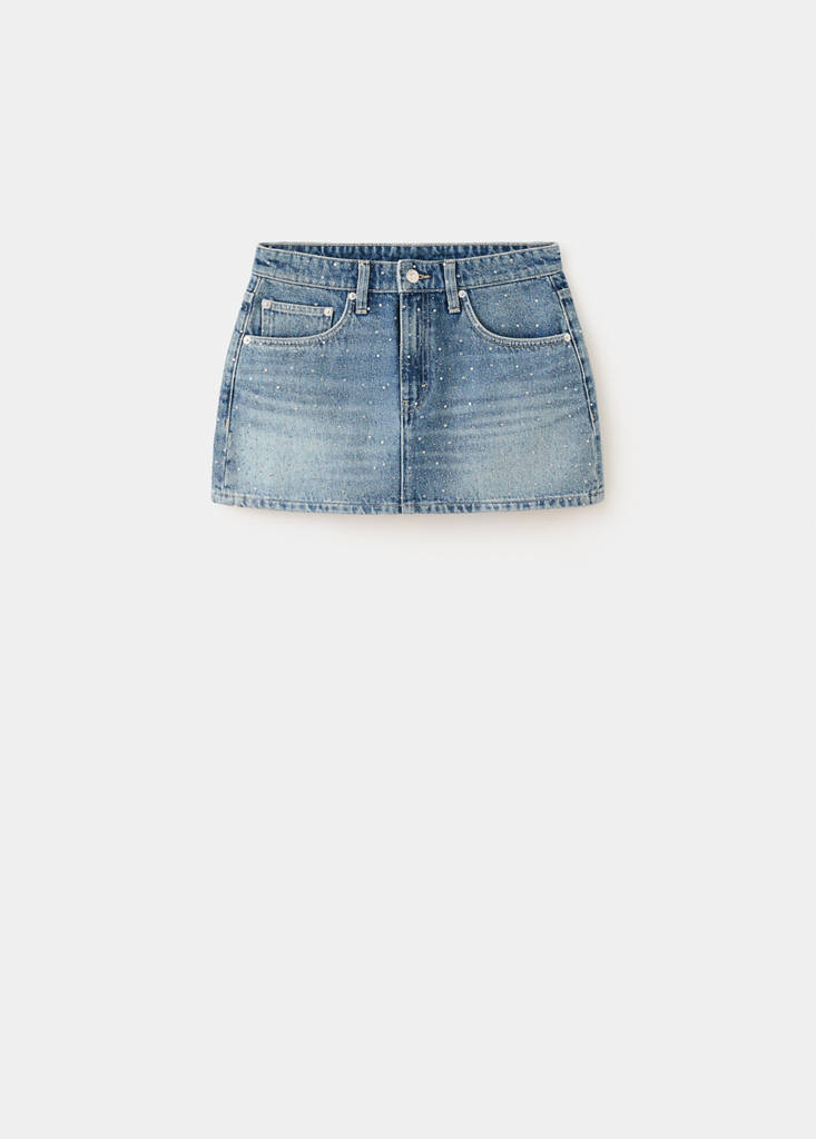Strass denim skirt — Medium Blue