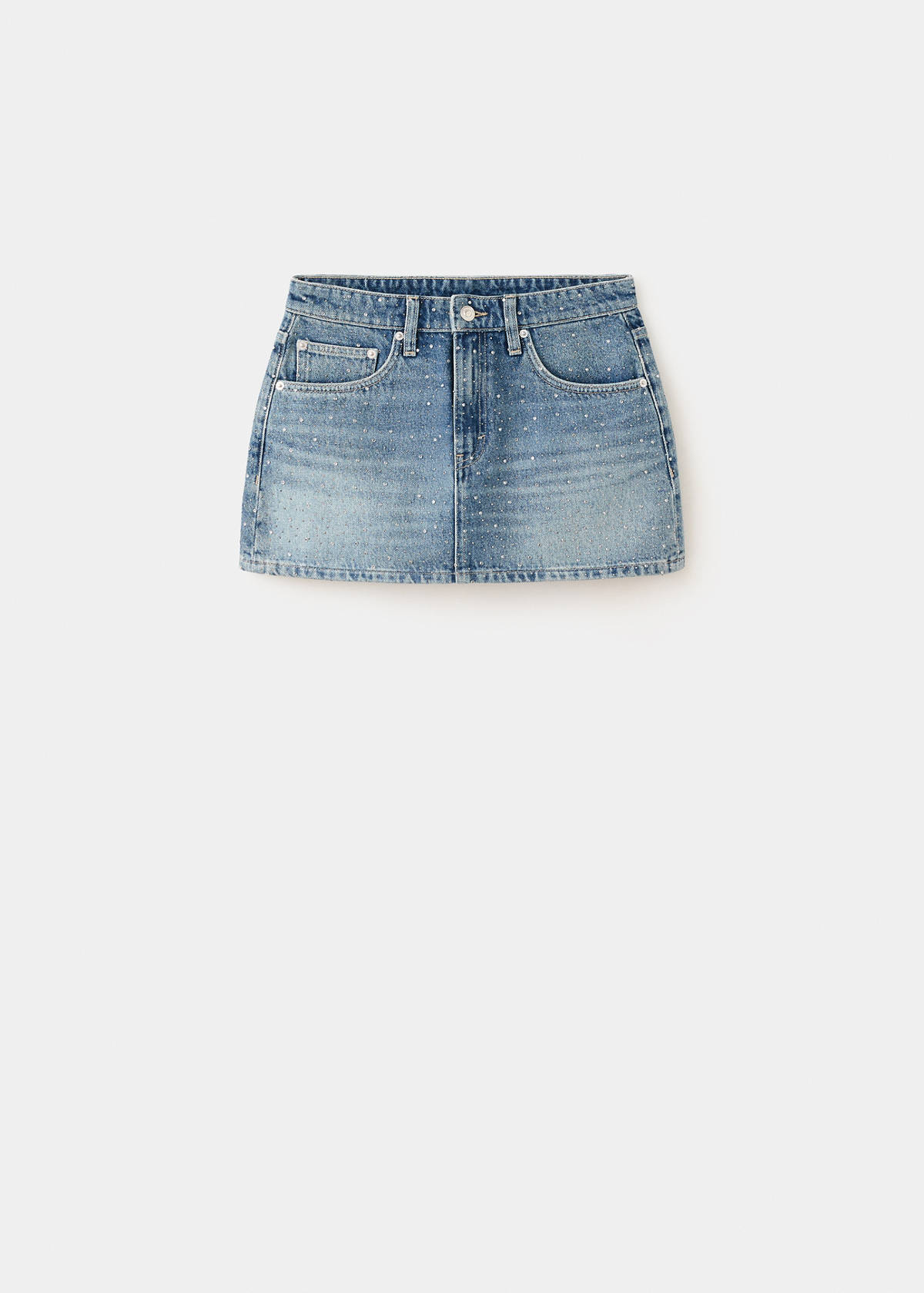 Strass denim skirt — Medium Blue