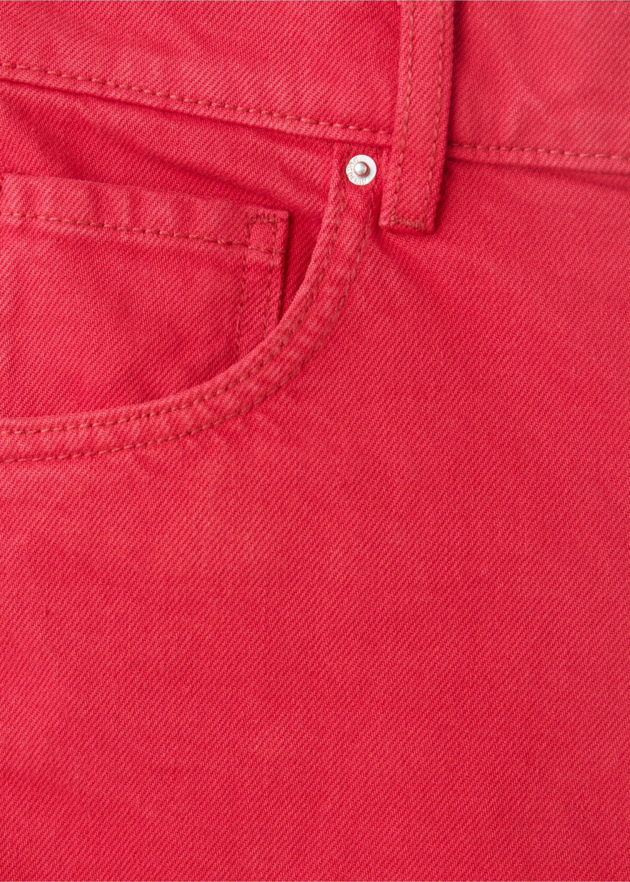 High-rise denim shorts - Details of the article 0, Red. Ref: 37062554-00.