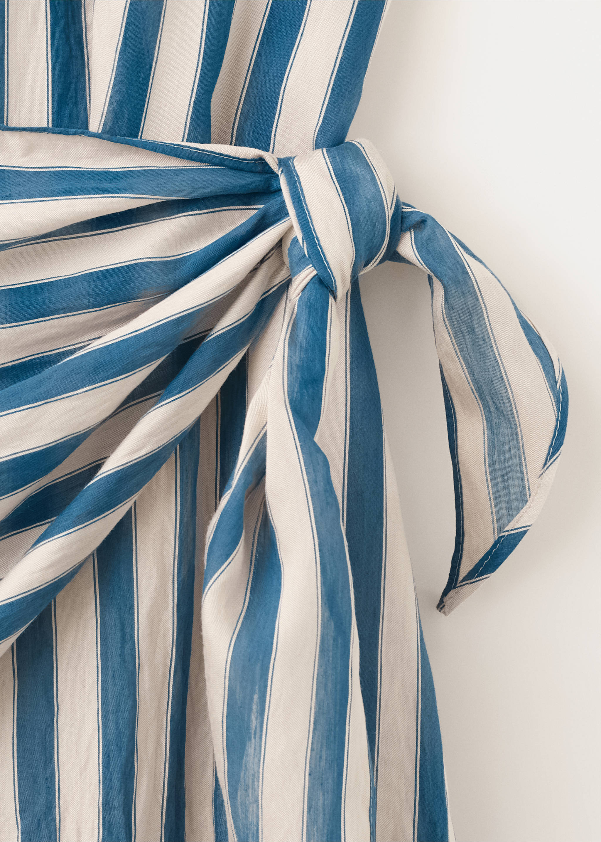 Striped scarf shirt dress - Details of the article 0, Blue. Ref: 37062555-00.