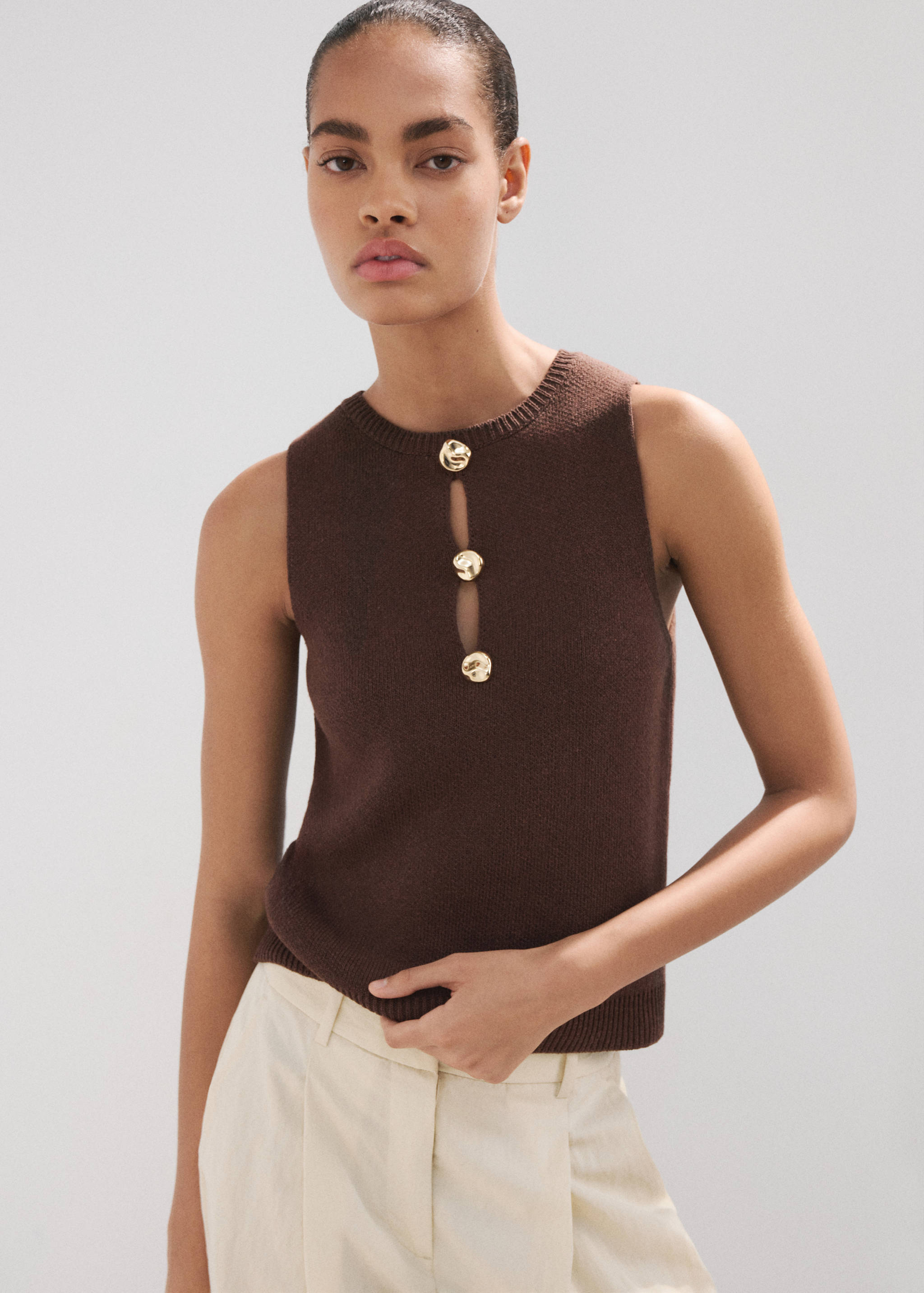 Top with beaded detailing - Medium plane