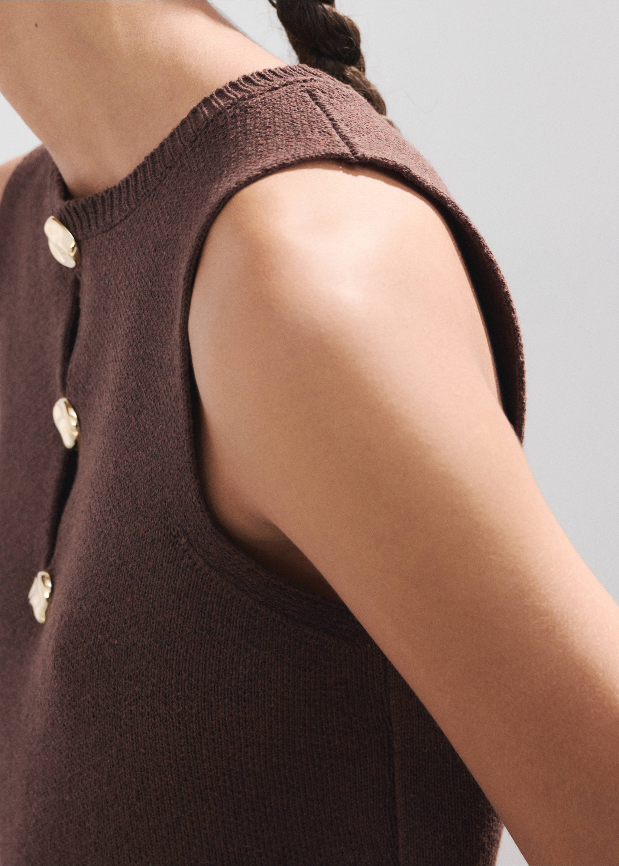Top with beaded detailing - Details of the article 3, Brown. Ref: 37062557-00.