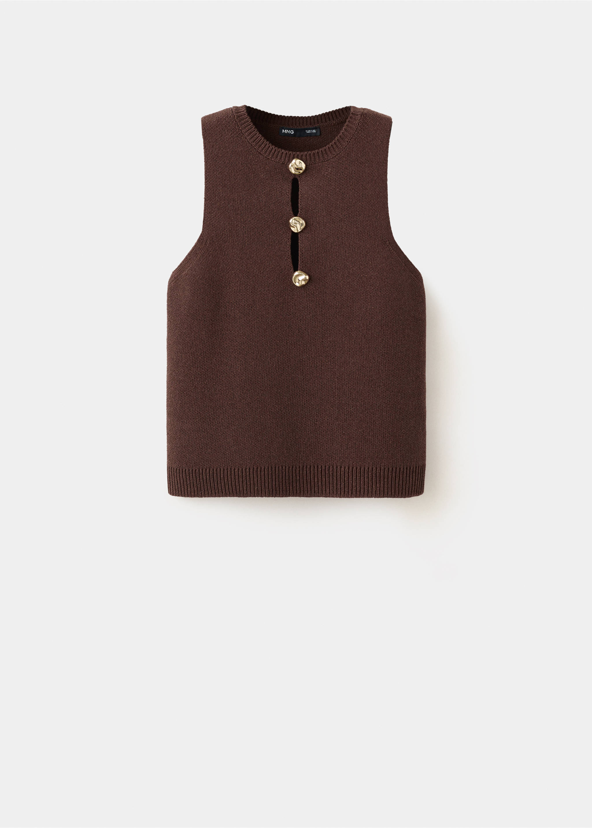 Top with beaded detailing - Article without model, Brown. Ref: 37062557-00.