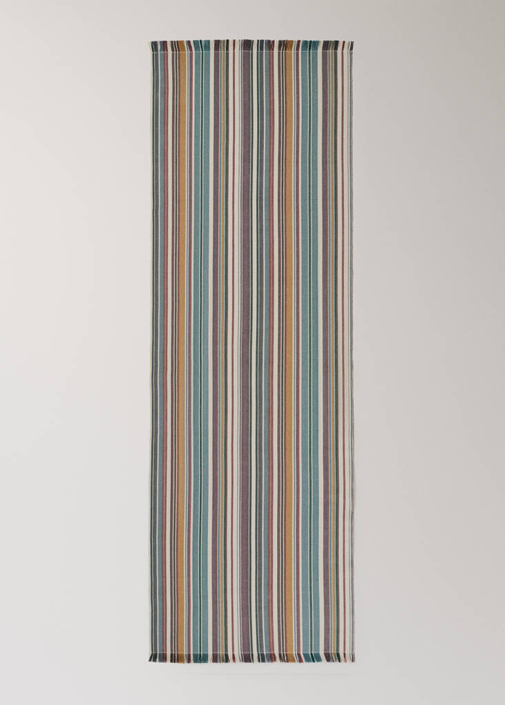 Cotton striped table runner with fringe - thumbnail 5