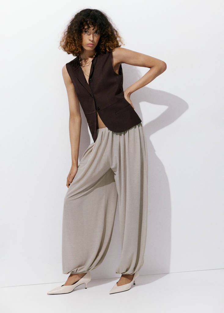 Mid-rise harem pants — Light/Pastel Grey