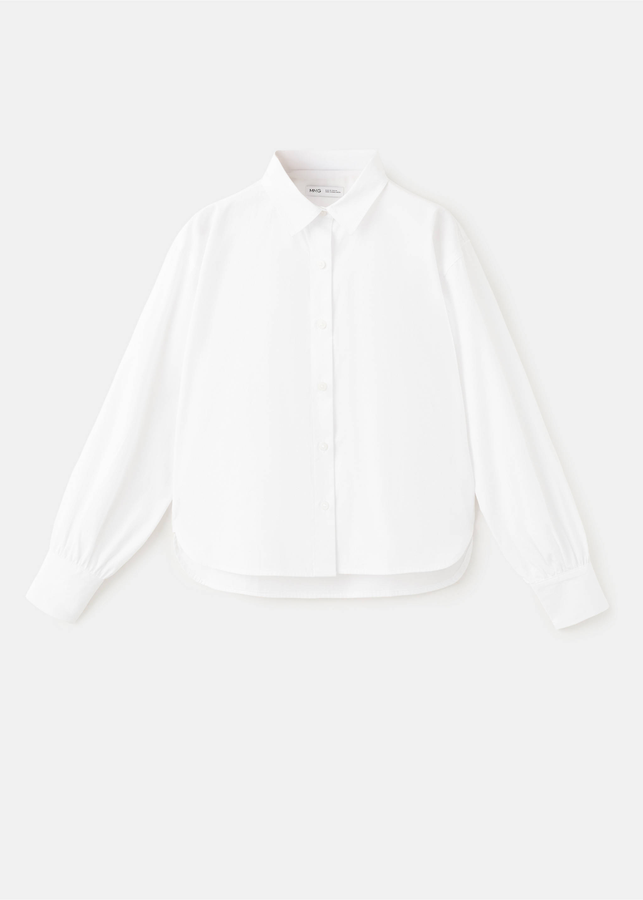 Cotton shirt with a shirt collar - Article without model, White. Ref: 37062889-00.