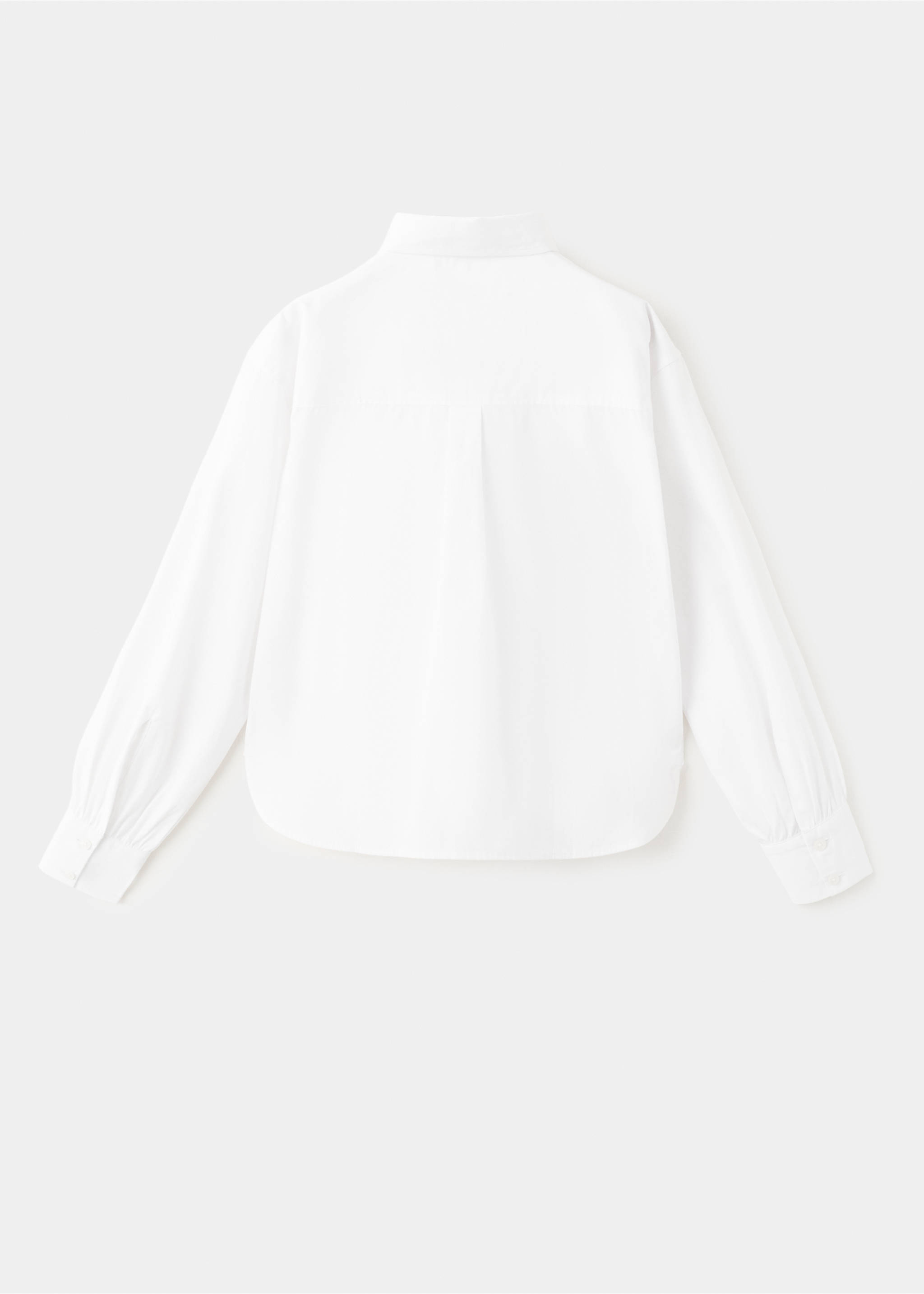 Cotton shirt with a shirt collar - Reverse of the article, White. Ref: 37062889-00.