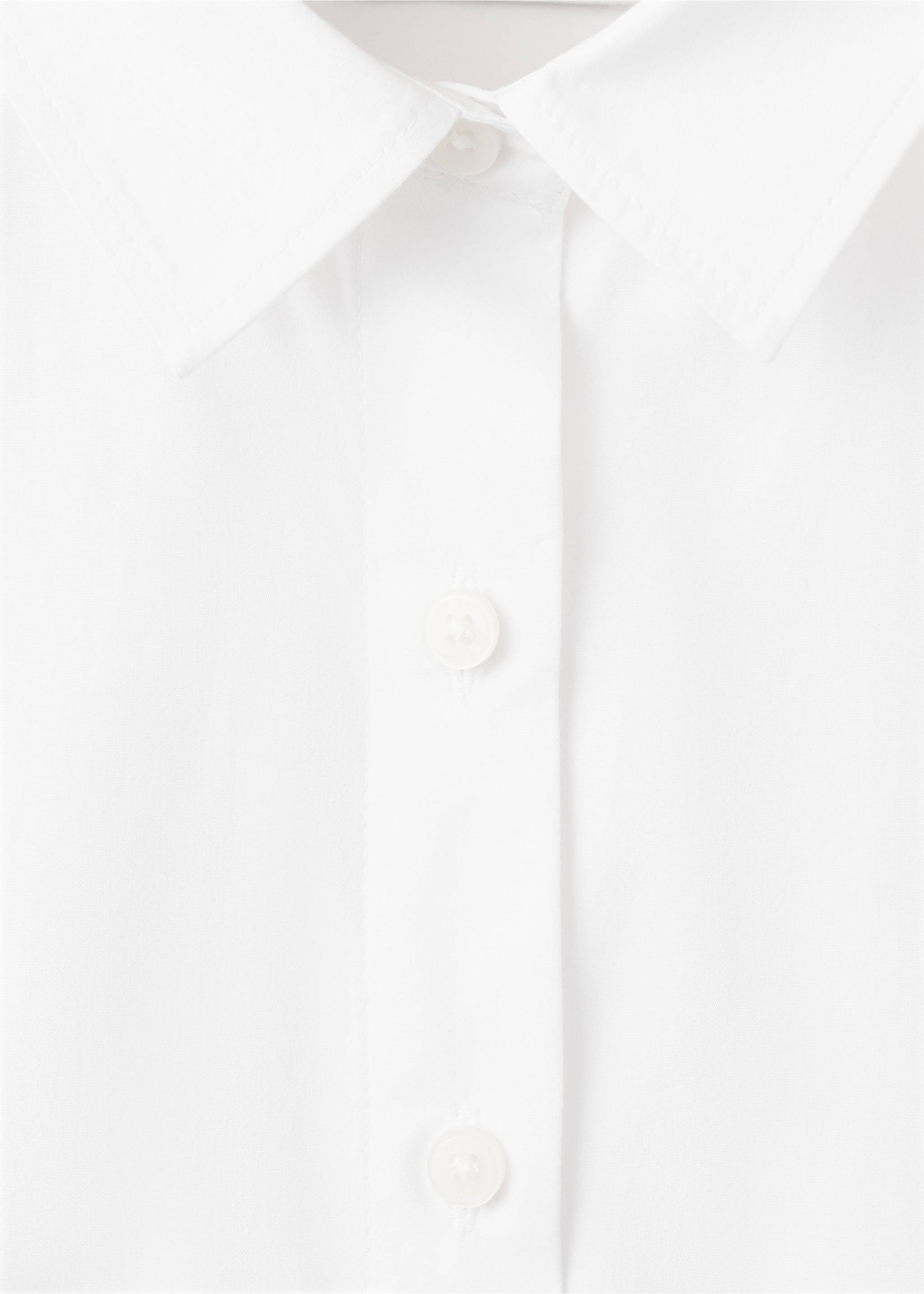 Cotton shirt with a shirt collar - Details of the article 8, White. Ref: 37062889-00.