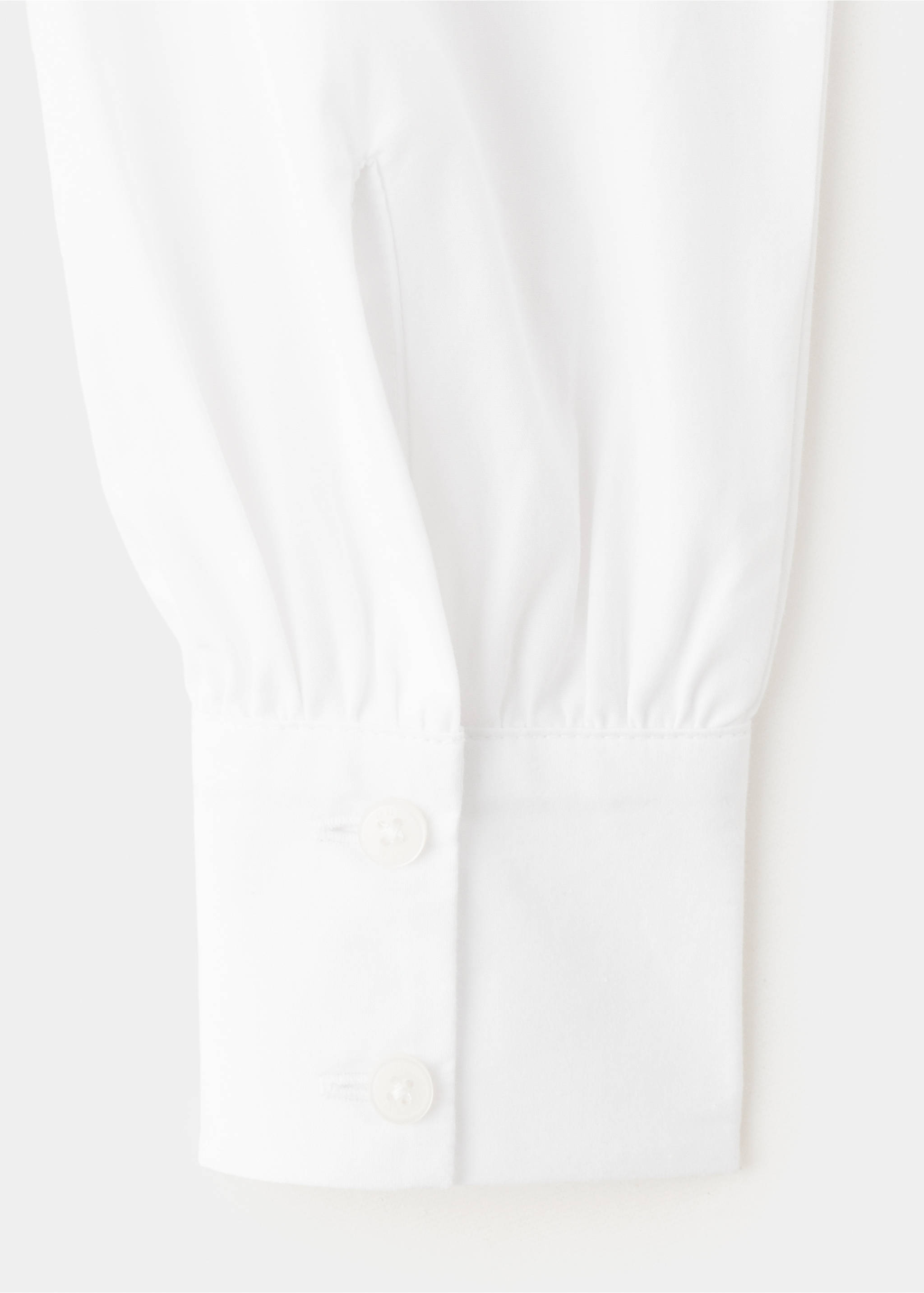 Cotton shirt with a shirt collar - Details of the article 0, White. Ref: 37062889-00.