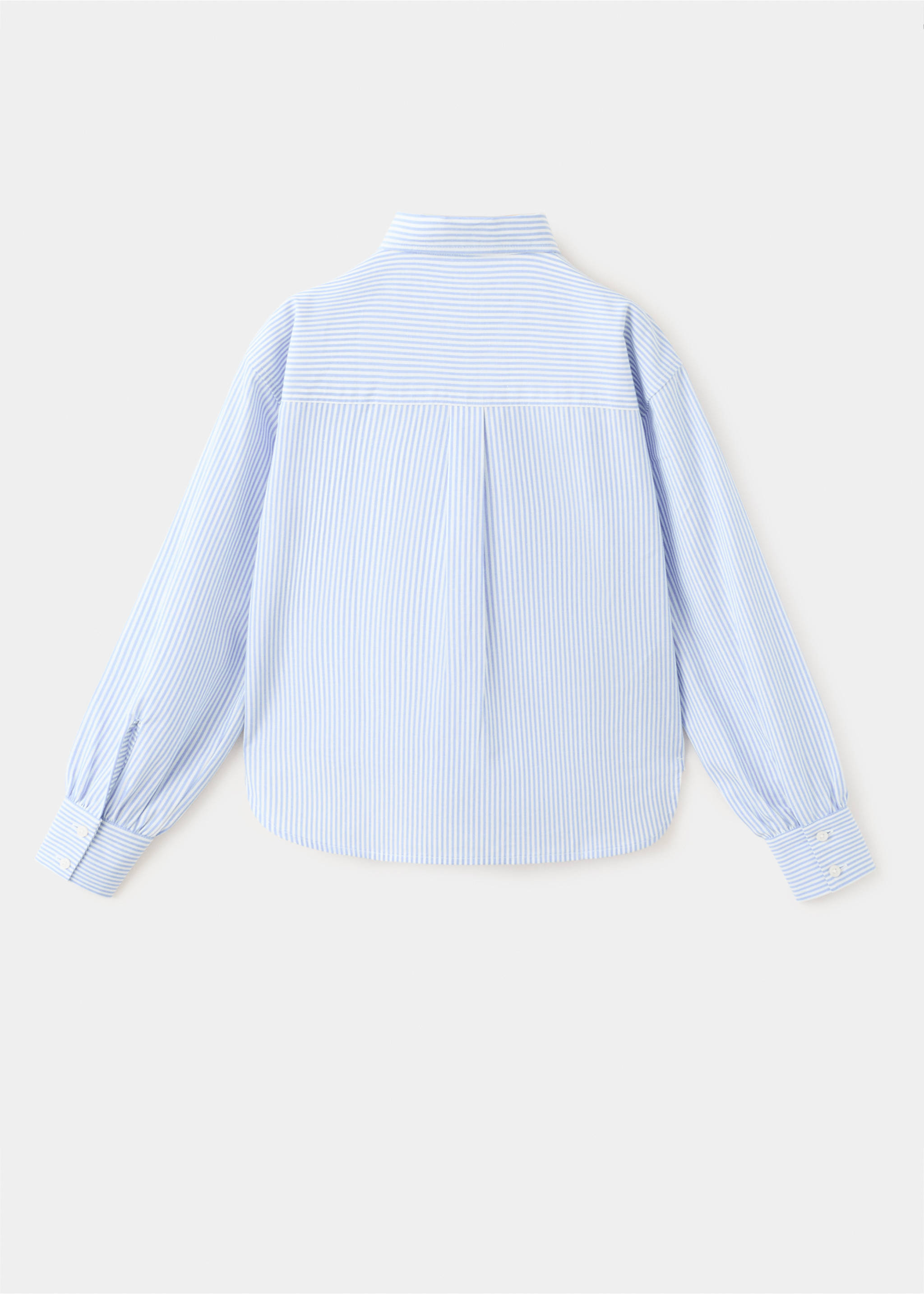 Cotton shirt with a shirt collar - Reverse of the article, Blue. Ref: 37062889-00.