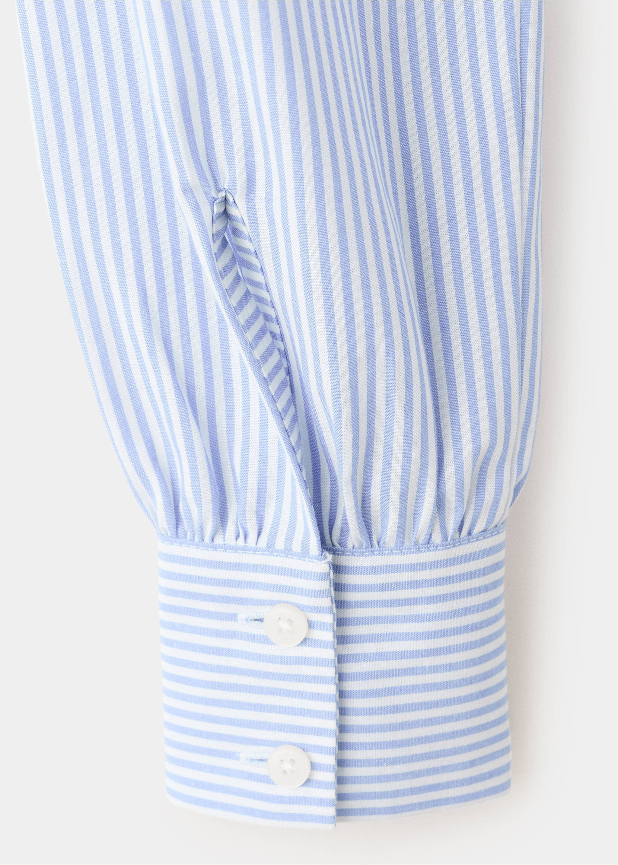 Cotton shirt with a shirt collar - Details of the article 0, Blue. Ref: 37062889-00.