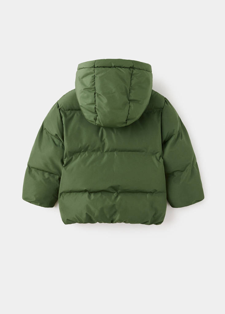 Hood puffer coat — Green