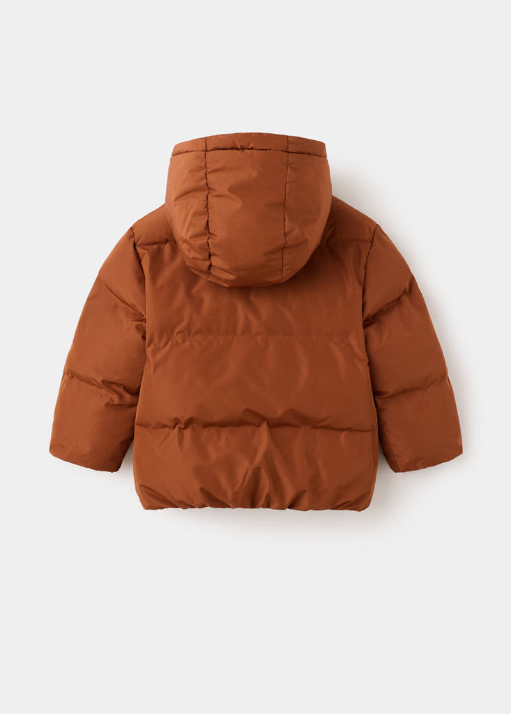 Hood puffer coat — Russet