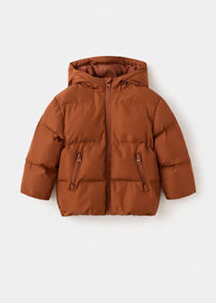 Hood puffer coat — Russet 3