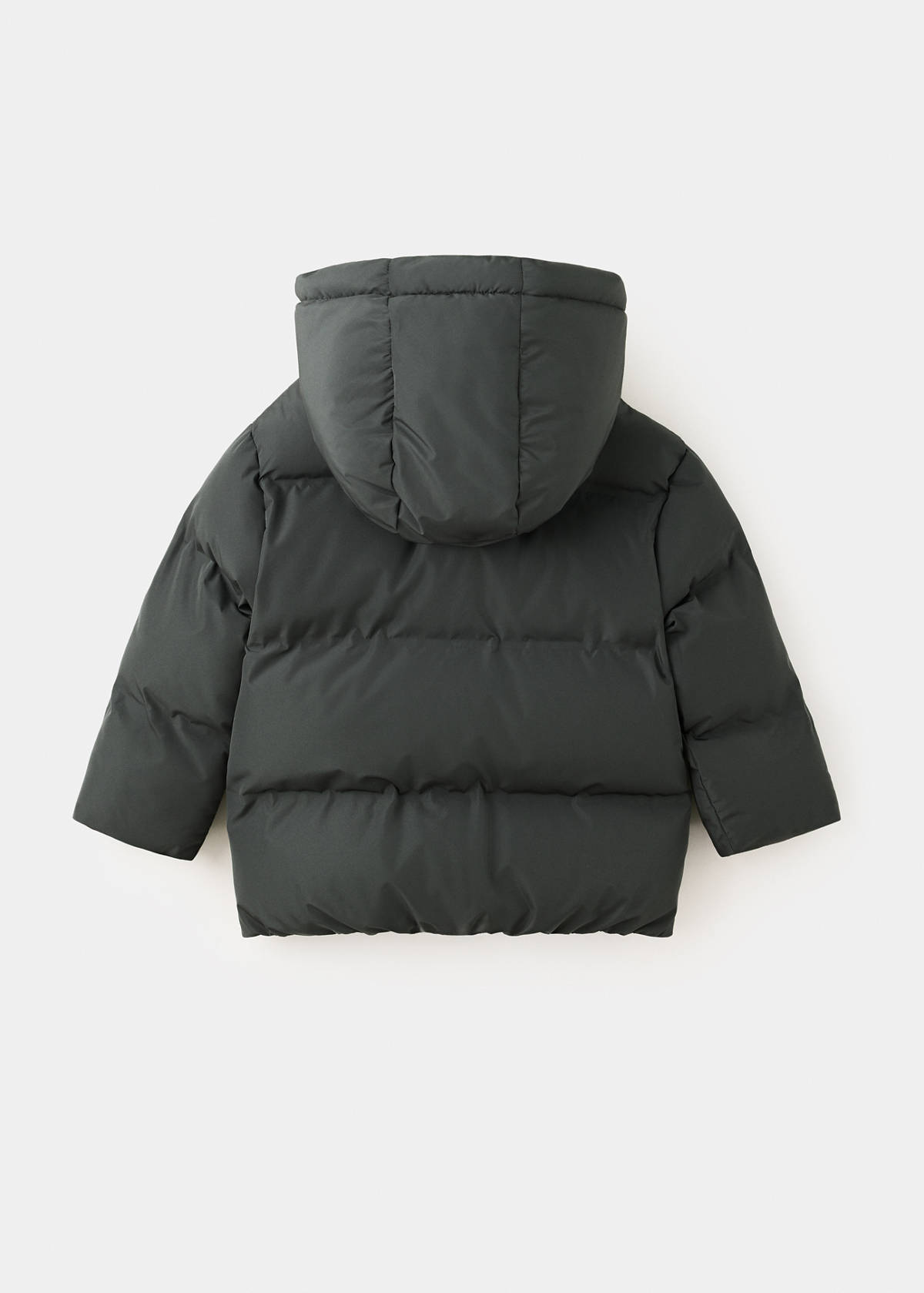 Hood puffer coat — Charcoal