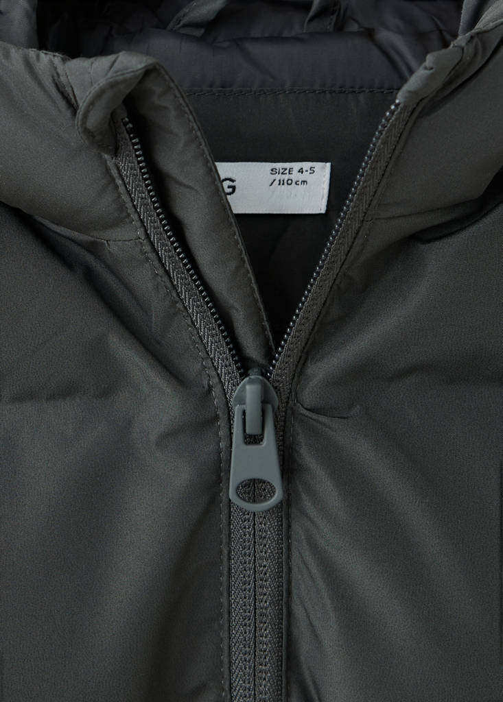 Hood puffer coat — Charcoal