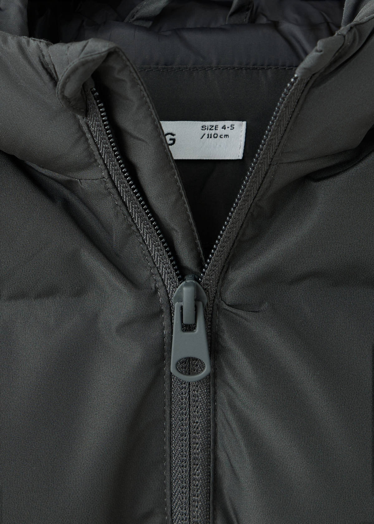 Hood puffer coat — Charcoal
