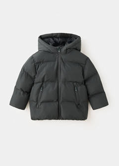 Hood puffer coat — Charcoal 2