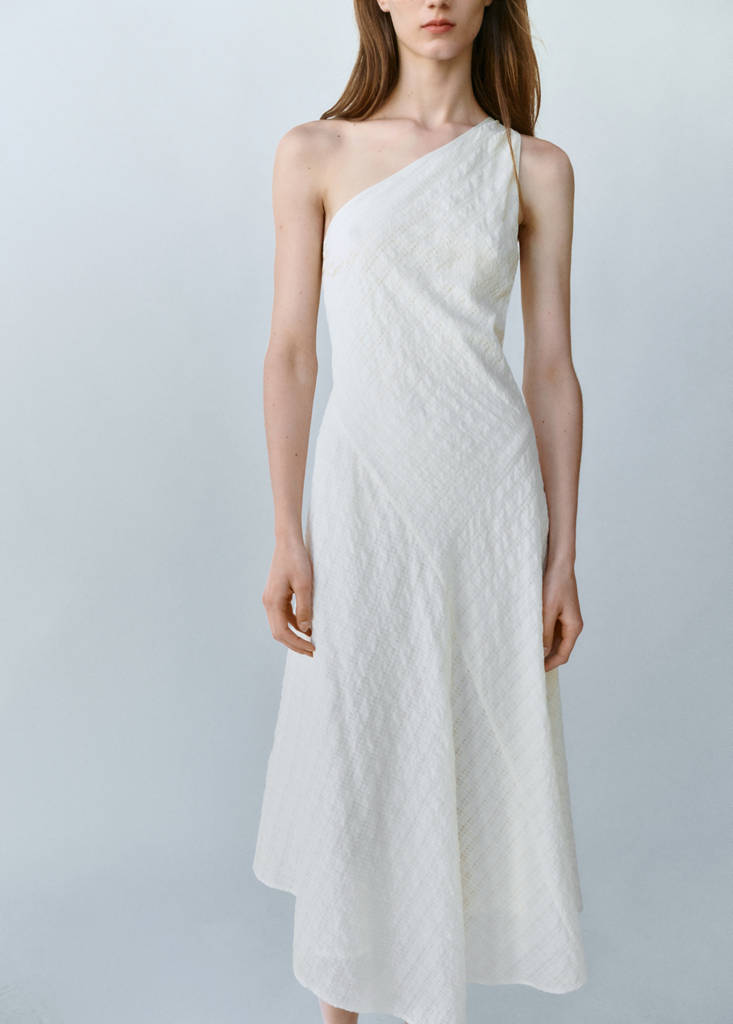 Textured asymmetrical dress