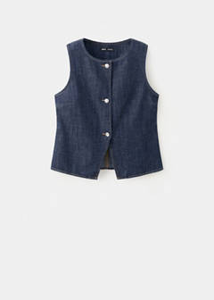 Buttoned denim gilet — Open Blue 7