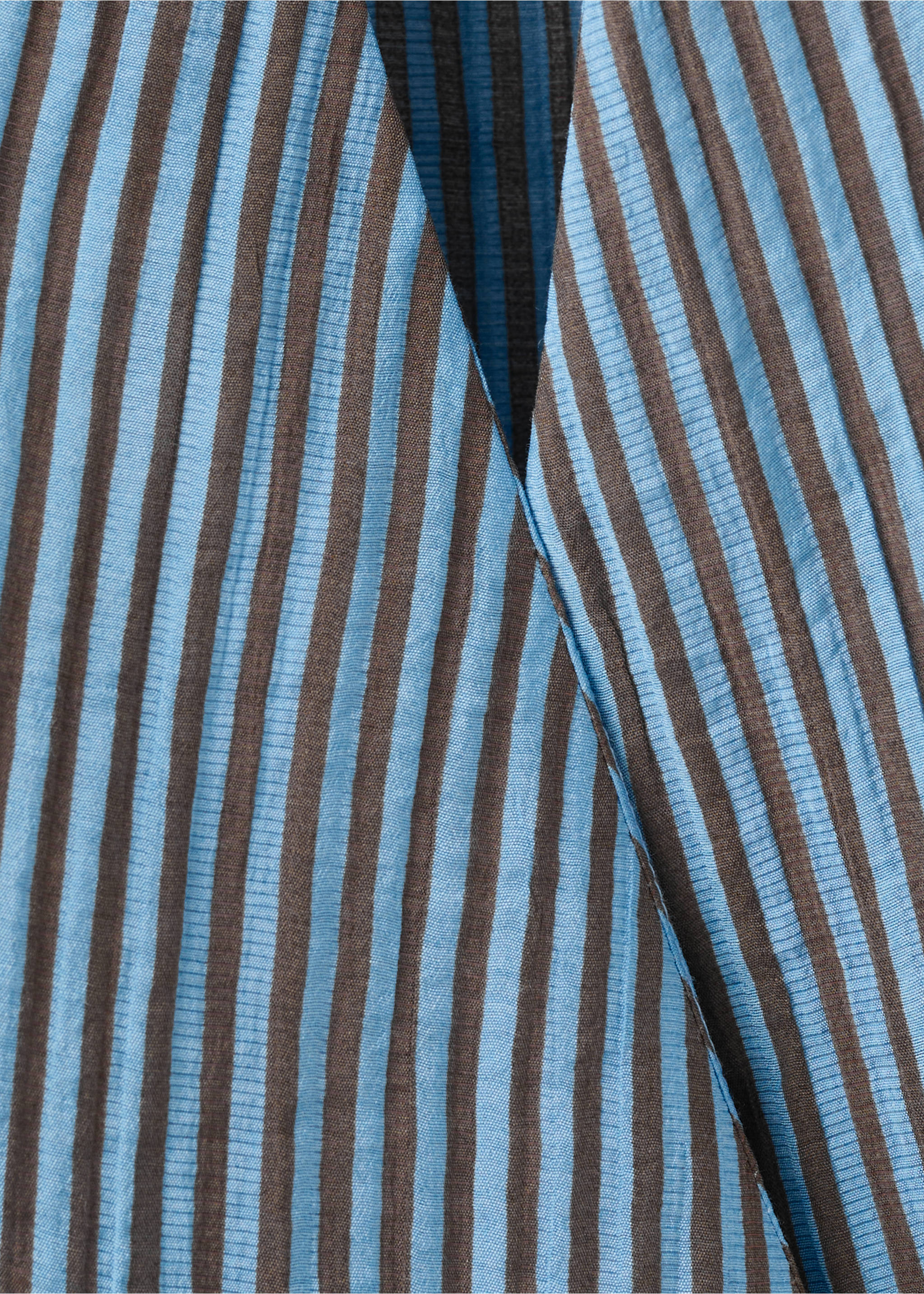 Cross-front striped blouse - Details of the article 0, Blue. Ref: 37062894-00.