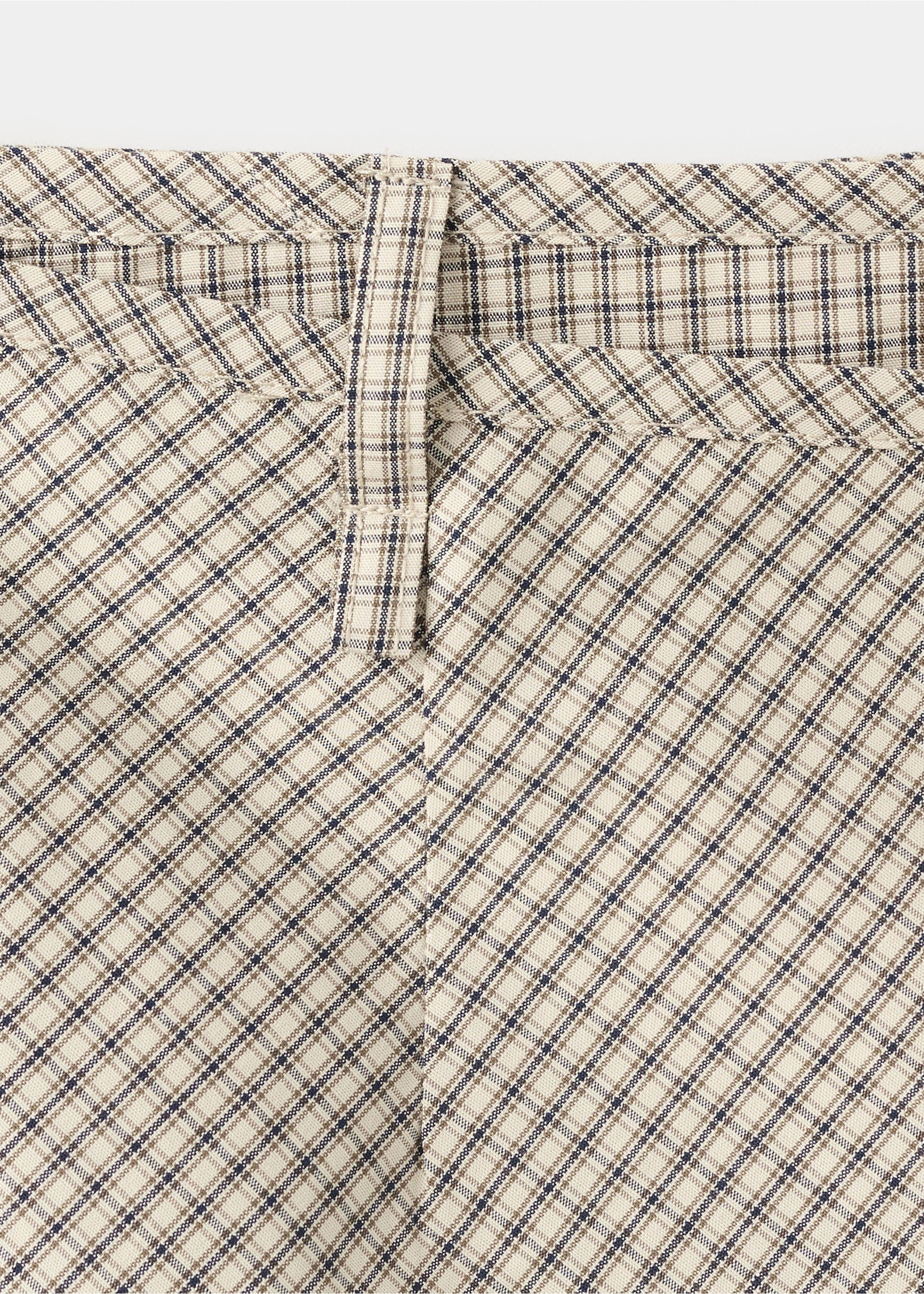 Checked tie-waist skort - Details of the article 0, Ecru. Ref: 37062897-00.