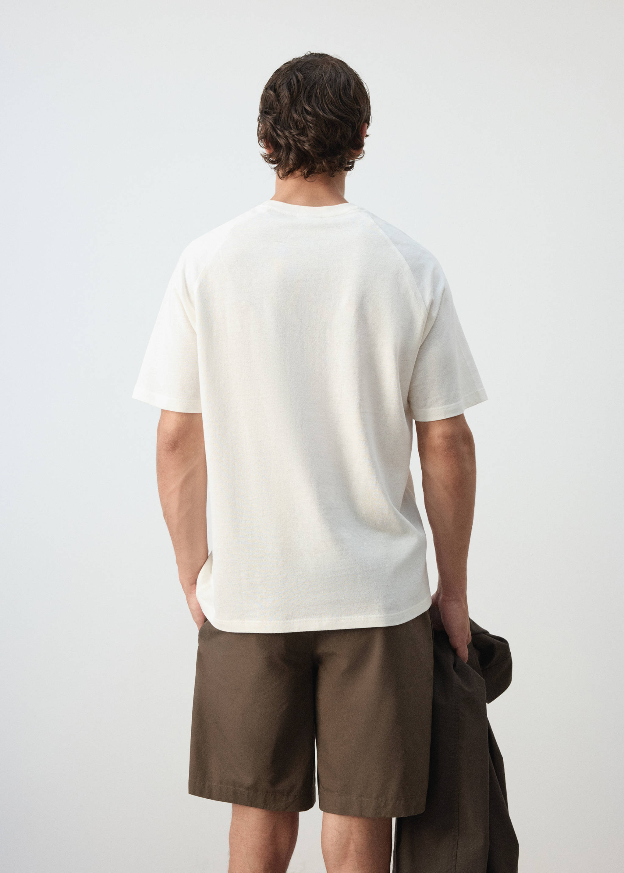 Relaxed fit cotton-linen blend T-shirt - Reverse of the article