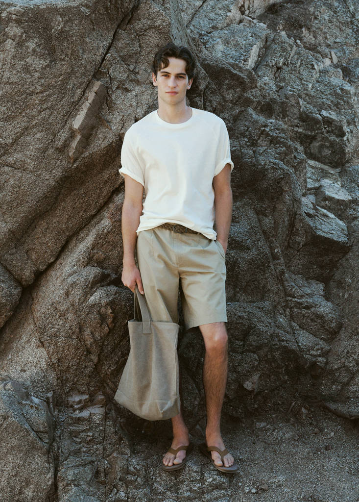 Relaxed fit cotton-linen blend T-shirt — Off White